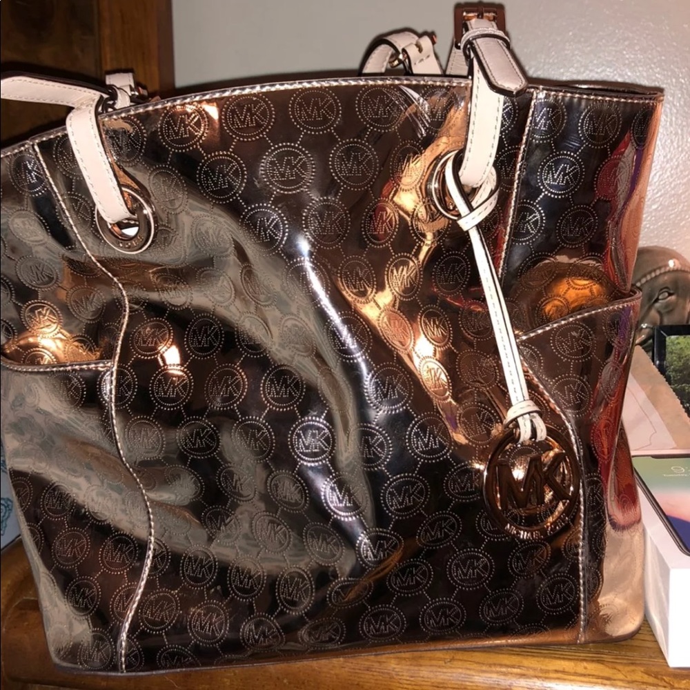 Metallic Rose Gold Michael Kors purse